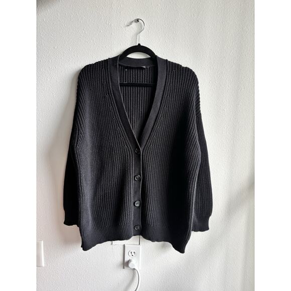 Jenni Kayne Cotton Cocoon Cardigan Black XXS - Picture 4 of 8